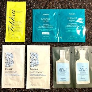 Lot of 7 Hair Care Packets- Fekkai, Briogeo, DryBar, Aveda/ Shampoo, Conditioner